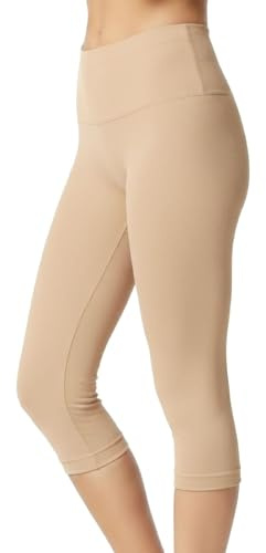 Double Agent High Waist Shaping Capris - SlimMe by MeMoi - Versatile Leggings ,Nude,Medium