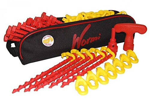 STABIELO - WURMI - SCHRAUBHERINGE - Starter Set - MIT klick - NUSS + klick - Bohrer 8mm - Camping-Wurmi-STABIELO-Zeltheringe-Schraubheringe-STARTERSET inkl Tasche