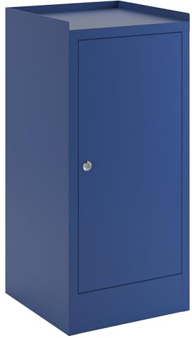 eurokraft Basic | Werkzeugschrank | Mit 1 Schublade, 2 Fachböden, HxBxT 750 x 350 x 350 mm, enzianblau RAL 5010