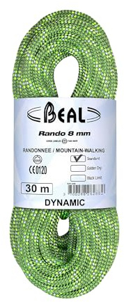 Beal Rando 8MMx30M - Corda da Arrampicata Verde, 30 m