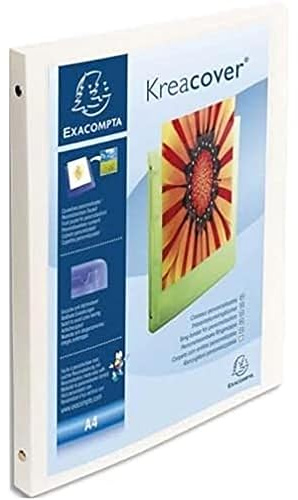 Exacompta flexibles Ringbuch PP opak personalisierbar A4 4 Ringe weiß