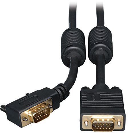 Tripp Lite VGA Coax Right Angle Monitor Cable High Resolution cable with RGB coax (HD15 M/M) 6-ft.(P502-006-RA)