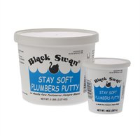 Black Swan Stay Soft Plumbers Putty, 15lbs - Crack-Resistant, Ideal for Sink Drain, Faucets & Fixtures, Stretchable Plumber Putty - White