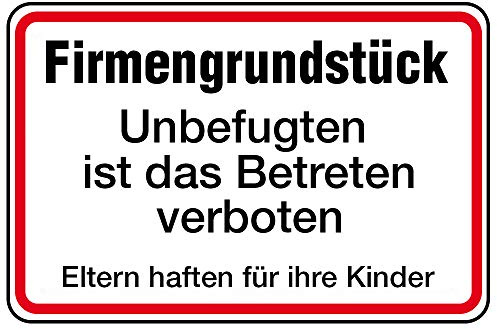 LEMAX® Hinweisschild, Firmengrundstück 250 x 350 mm Alu geprägt 350x250mm