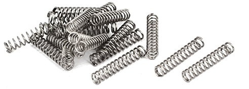sourcing map 20x Druckfedern Druckfeder Spiralfeder Stahlfeder 304 Edelstahl 0,4mmx3mmx15mm Silberton