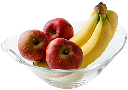 Van Well Glasschale XXL 2,5 L mit Griffen – klare Servierschale aus Glas – große Salatschüssel, Obstschale & Dessertschale – spülmaschinengeeignet – Serie Galaxy