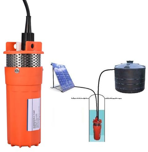 Bomba sumergible para pozos profundos, Bomba de agua sumergible 12V 80W para la industria, el hogar y la agricultura, Profundidad sumergible: 30m, Altura máxima de elevación: 30m, Caudal: 6.5L/min