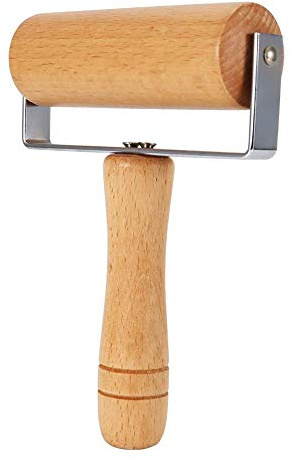 Holz Pizzaroller, 2-in-1 Mini Nudelholz für Teig | Holz Teigrolle gleichmäßige Teigdicke Pizzaboden Kekse Fondant Tortillas Ravioli Nudeln Pfanne Brett