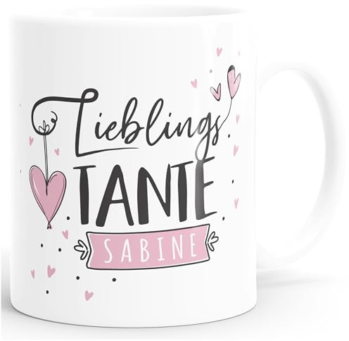 SpecialMe® Tasse Lieblings-(style_variation_string) personalisierbar mit Namen persönliche Geschenke kleines Dankeschön Weiss Keramik-Tasse