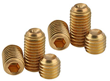 BOZONLI Madenschraube Inbusschrauben Messing Cup Punkt Innensechskant-Stellschrauben, M2×4mm,30 pcs