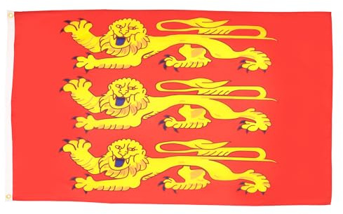 AZ FLAG Drapeau Haute-Normandie 90x60 cm Polyester 100D 2 Œillets | Usage intérieur et extérieur Drapeau décoratif bas-normand coutures doubles et bords renforcés avec œillets métalliques