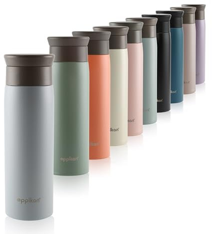 eppikan eppiToGo Edelstahl Thermobecher- Isolierbecher, Kaffee-to-go Becher, 350 ml, 500 ml Travel Mug, Autobecher, auslaufsicher mit hygienischer 360°-Trinköffnung (Pastel Blue, 500 ml)