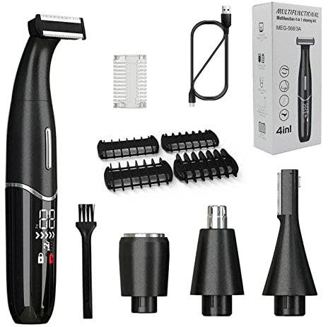 OBEST Nasenhaartrimmer Nasenhaarschneider Ohrhaarschneider, 4 in 1 USB Professioneller Schmerzfreier Ohrenhaartrimmer für Männer und Frauen Körper oder, Gesichtsrasierer IPX7 Wasserdichte