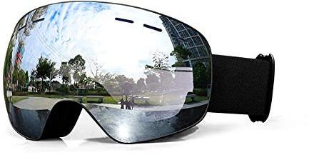 ENEN Occhiali da Sci per Uomo Donna, 100% Anti-UV OTG Maschera da Sci Anti Nebbia Occhiali da Snowboard per Sport Invernali Ciclismo Arrampicata (C)