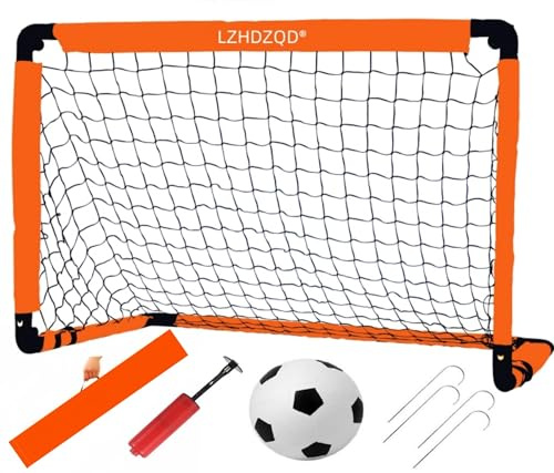 LZHDZQD Klappbar Fußballtor Mini Kinder Fussballtor 60x45cm / 90x60cm / 115x80cm Fussballtore für Garten Kinder, Kleine Klappbares Fussballtor Geschenk für Indoor/Outdoor/Garten
