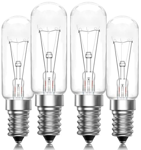 BrightArk Cooker Hood Bulbs 28W Screw Extractor Hood Bulb, E14 Extractor Fan Bulb Oven Light Bulb Dimmable, SES Small Screw Hood Light Bulb for Kitchen, Warm White 2700K, AC 220V-240V, Pack of 4