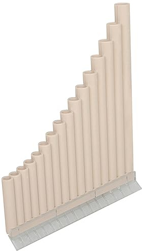 16 Stück Panflöte in C-dur für Anfänger, Leicht zu Lernen, Beige | Abs Material, Festem Winkel, Reiches Klangbild, Notenbuch und Aufbewahrungstasche, 16 Flöten