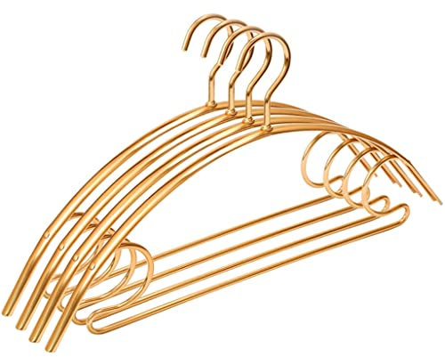 LZHWZQAN Kleiderbügel, 10 Stück, Robuste Kleiderbügel Aus Metall, Platzsparende Drahtbügel, Anzugbügel Für Kleidung, Mäntel, Kleider, Hemden/Gold/10Pcs