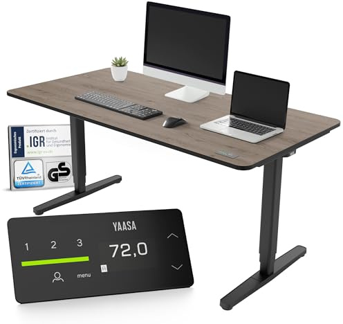 Yaasa Desk Pro 160x80cm, Schreibtisch höhenverstellbar für Büro, Stehtisch