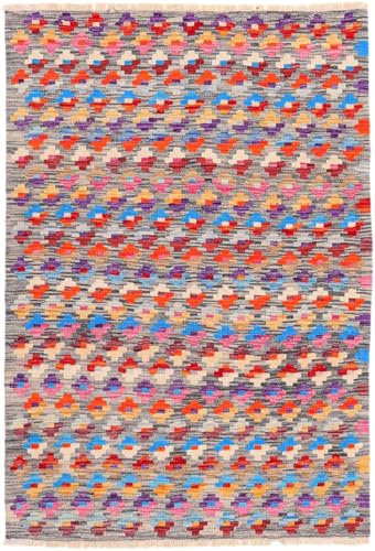 Nain Trading Kelim Afghan Heritage 105x150 Handgewebt Modern Orientteppich Designteppich Teppich Wolle