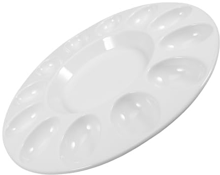 HOMOBABE Bandeja de Cerámica para Huevos Duros con Compartimentos Múltiples para Servir y Almacenar Base Estable Antideslizante para Uso Catering y Hogar