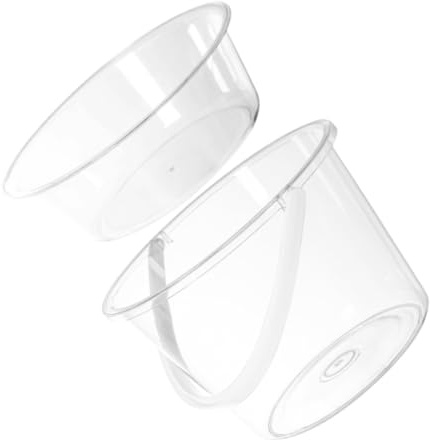 WRITWAA Cubo de Limpieza Portátil de Plástico Asa y Diseño de Boca Ancha para Uso Doméstico y Lavado de Cara, Práctico y Resistente