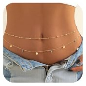 MODRSA 2pcs Belly Chain Waist Chain for Women Gold Waist Jewelry for Women Gold Belly Chains Stomach Jewelry Sexy Body Chains non Tarnish Waterproof Summer Vocation