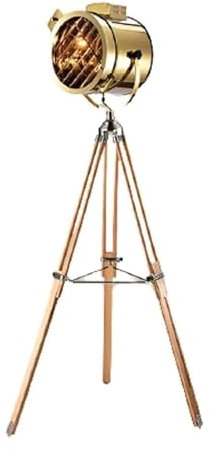 ZJHAHJY Lampadaire de Style Industriel, Lampe sur Pied à trépied avec Abat-Jour en Acier Inoxydable, Lampe de Lecture, lampadaire Haut de Style européen, Design Exquis