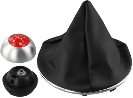 Floweringbeter 5-Gang-Schaltknauf-Set für Fiat 500 2012 2018, einfache Installation, hergestellt aus hochwertigem ABS-Kunststoff und Leder (A)