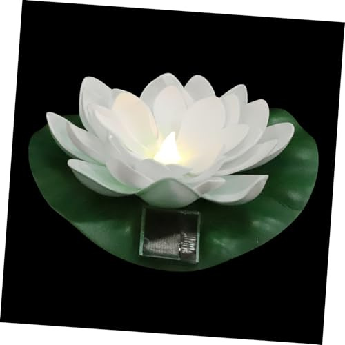 TOGEVAL Lampe Solaire de Fleur Blanche pour Piscine et Jardin, Décoration Flottante Étanche, Éclairage Extérieur LED pour Ambiance Paisible et Estivale