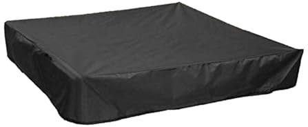 Alasum Garden Sandpit Cover Waterproof Sandpit Protection Cover Drawstring, Black Square 155x155x20cm, Outdoor Garden Patio Sandbox Shelter for Boys and Girls