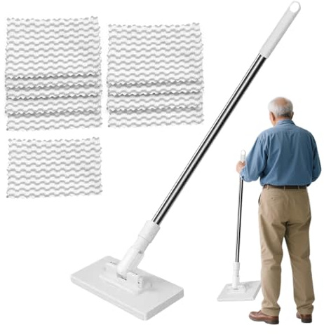 Trapeador de piso de madera dura, trapeador de polvo de pared para el hogar, herramienta de limpieza de suelos lavable para apartamentos, azulejos, madera, baño, dormitorio, garaje, pared y ducha