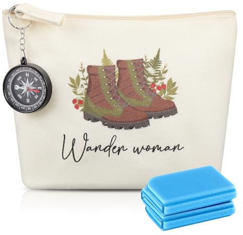 Namalu 4er Set Wandern Geschenke Enthalten Wasserdicht Wetterfest Sitzkissen Outdoor Faltbar Kompass Wundertüte Wander Woman Canvas Tasche Regenponcho Wanderzubehör für Damen(Blau,XPE Ultralight)
