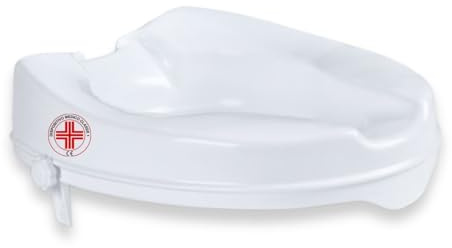 REMEDIA ONE Rialzo WC per Anziani senza Coperchio, Bianco, 6 cm | Alzata per WC Regolabile con Seduta Ergonomica, Alzawater per Protesi Anca, per Anziani e Disabili