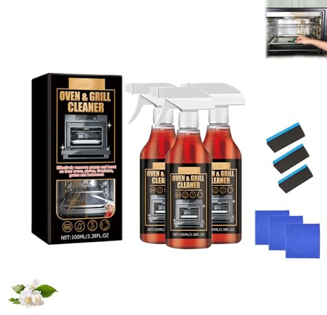 Oven and Grill Cleaner Spray, Oven Cleaner Heavy Duty Spray, Stainless Steel Cleaner and Polish Spray Degreaser Cleaner Spray, Multi-purpose Cleaner for Kitchen, Cookers, Hoods. (3PCS)