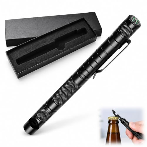8 in 1 Multitool Stift mit Kompass, Feuerstarter, Pfeife, Glasbrecher und Multitool Universalmesser, Taktischer Stift für Camping, Wandern, Angeln und Reisen, Geschenkidee für Männer und Outdoor Fans
