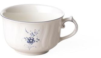 Villeroy & Boch Vieux Luxembourg Tazza da Tè, 200 ml, Altezza 5.6 cm, Porcellana Premium, Bianco/Blu, 6 Unità