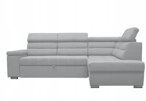 Generisch Modernes Ecksofa William mit Schlaffunktion (Rechts, Helle Esche - Look 8)