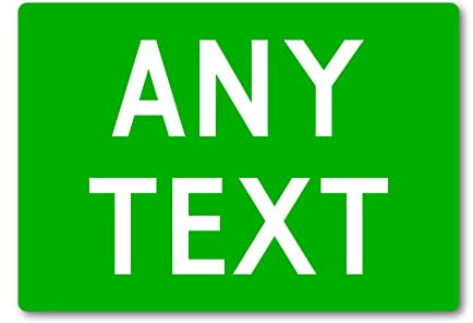 Personalised Any Text METAL Custom Sign Plaque. Indoors or Outdoors. 10 Colours, Various Sizes. Home Bar Man Cave Workshop Bedroom Address (A5 (197mm x 141mm), Green)