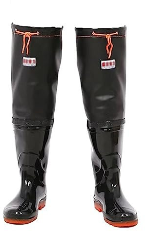 Watstiefel Watstiefel for Herren und Damen mit Gummisohle, wasserdicht, rutschfest und verschleißfest (Color : Black, Size : 43 EU)