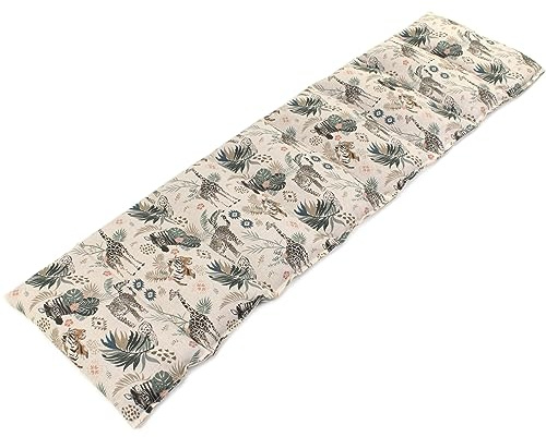 Johanniskernkissen XXL 8-Kammer 75x20cm - Bio-Stoff Wilde Tiere Wärmekissen Körnerkissen