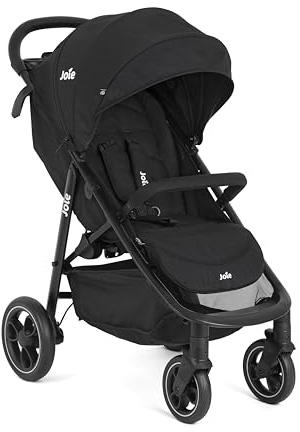 Joie litetrax™ leicht Kinderwagen, ab Geburt bis 4 Jahre (0–22 kg), Shale | Kompaktes Faltmaß Buggy mit flacher Einhand-Liegeverstellung und Regenschutz. Mit babyschale als Travel-System nutzbar.