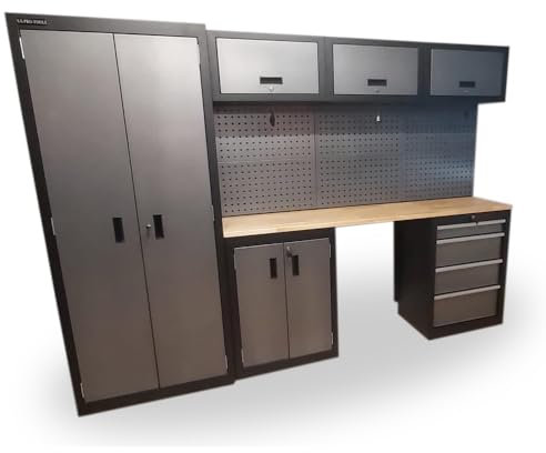 US PRO GARAGE STORAGE SYSTEM TOOL CHEST CABINET BOX GREY/BLACK