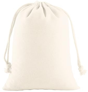 KONMAY Lot de 10 sacs en coton avec cordon de serrage - 17 x 23 cm - Sacs cadeaux en coton - Sacs à bijoux - Sacs en mousseline de coton pour bijoux, mariage, fête
