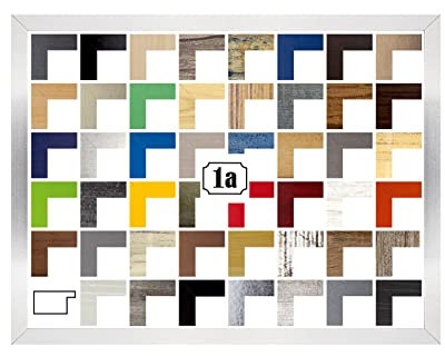 Colorello Bilderrahmen Posterrahmen Puzzlerahmen 36x49 cm Edelstahl Optik 49x36 cm mit weisser Rückwand und Antireflex Acrylglas