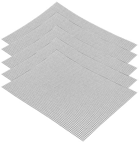 CAAGGMM Antihaft Gitter Grillmatte, 5 Stück Grill Mesh Mat Set, 42x36cm Antihaft Grill Netz, Wiederverwendbar, BBQ Grillmatte für Gasgrill, Holzkohle, Elektrogrill, Backofen