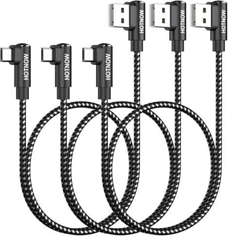 HOTNOW Câble Micro USB 50cm 3x USB-A vers Micro, Coudé, Nylon, Rapide