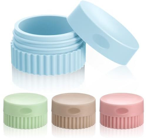 Guduling 4 Stück Reise Behälter mit Deckel, Cremetiegel Silikon, Nachfüllbare Kosmetikdosen, 20ml Reisebehälter für Toilettenartikel, Auslaufsichere, Lotion Spender Silikon für Körper, Handcreme