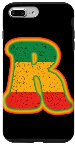 Initial Letter R Monogram Black History Month Retro Colors Case for iPhone 7 Plus/8 Plus