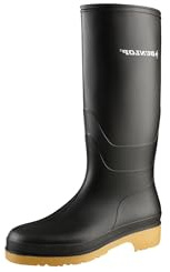 DUNLOP Dull – Bottes imperméables en PVC pour hommes et femmes – Légères et confortables – Bottes de pluie – Noir – Tailles 28–42